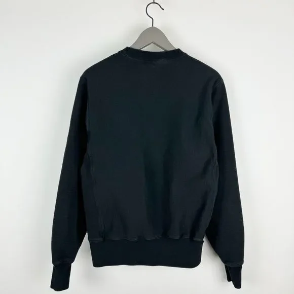 Champion Reverse Weave Crewneck Sweatshirt Mens Size Small Black Pullover - Picture 7 of 14